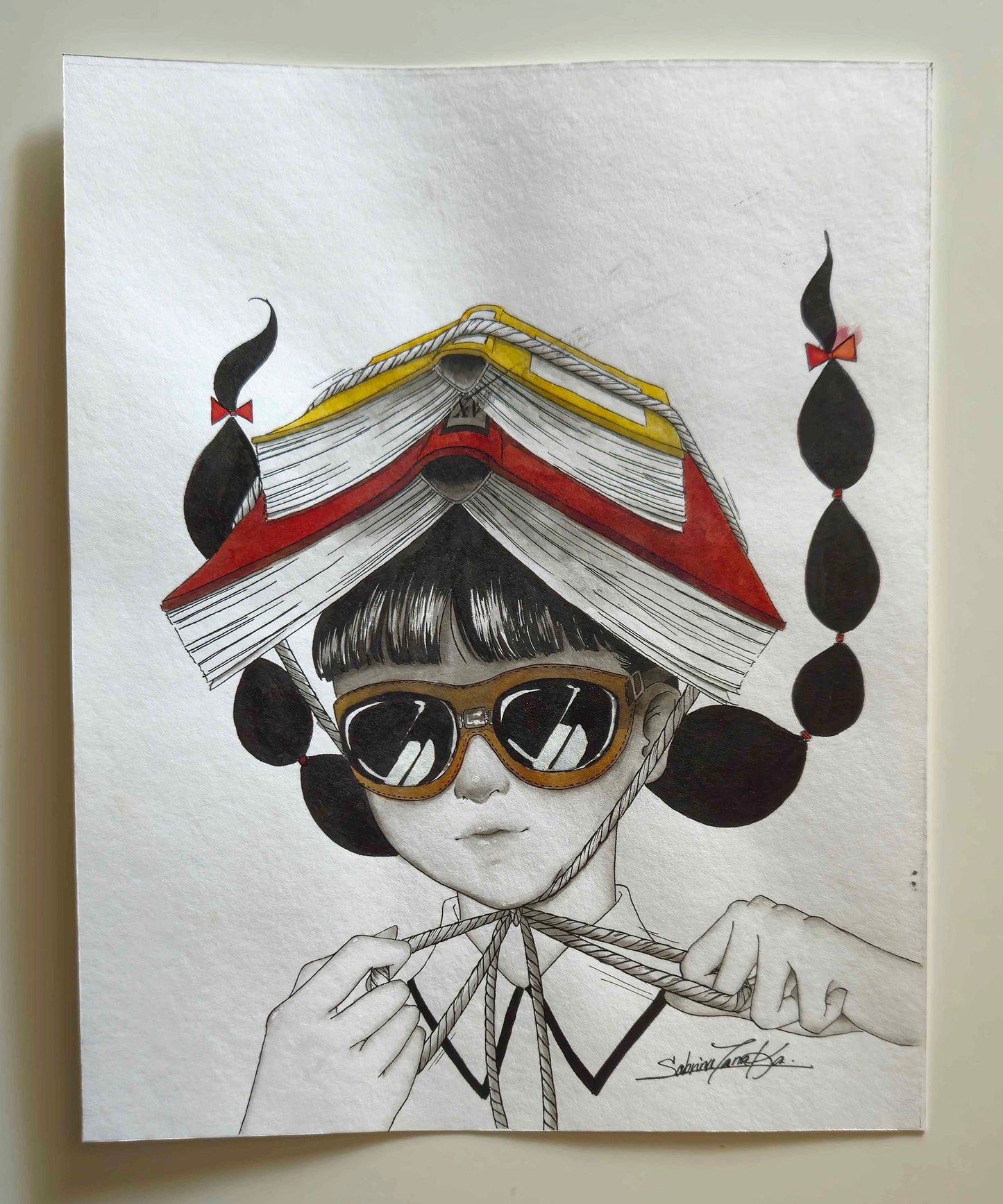 *ORIGINAL ARTWORK* - Book Helmet