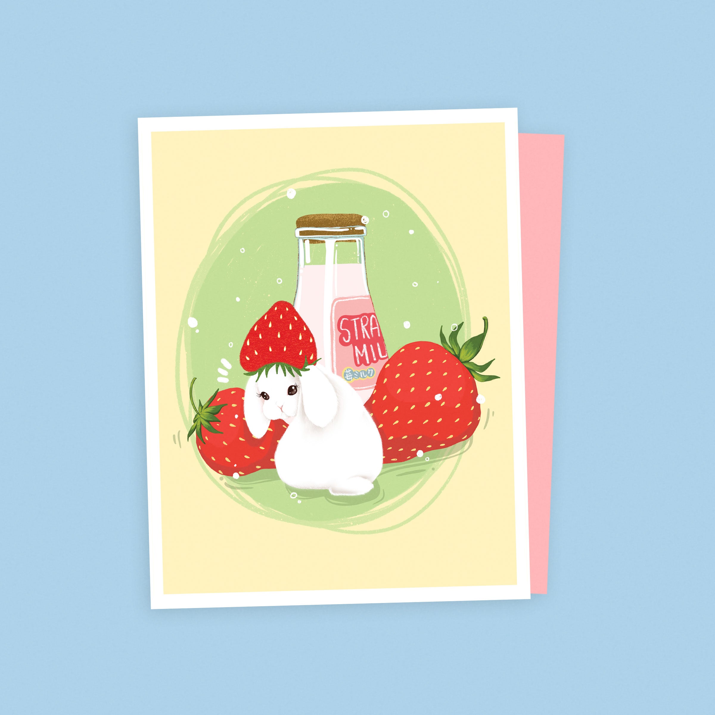 Strawberry Milk Cute Greeting Card