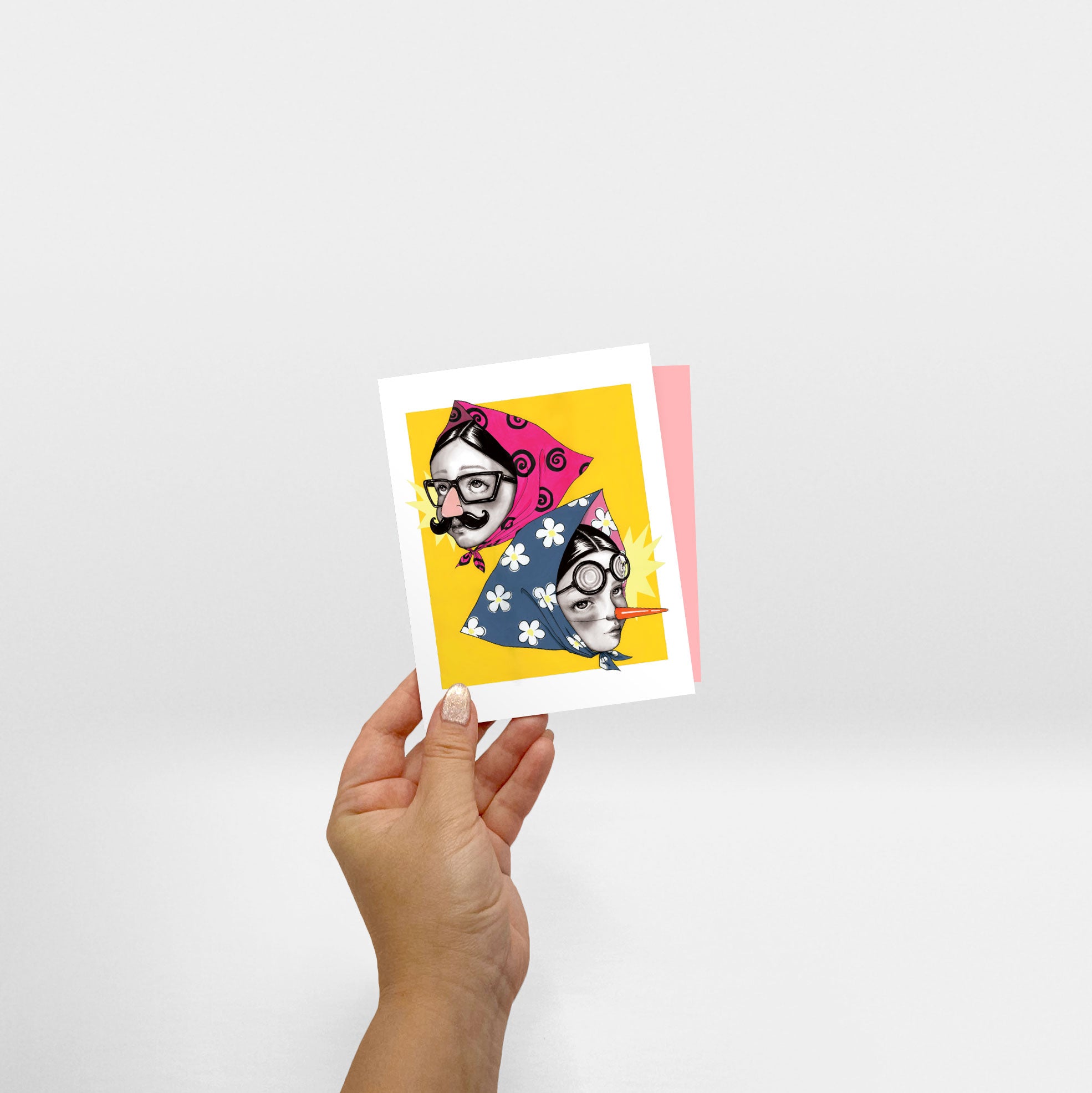 Hand holding You're sus but I love you card - Sabrina Tanaka Art