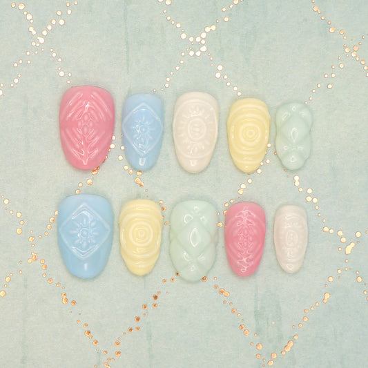 Milk Glass Candy Press-On Nails