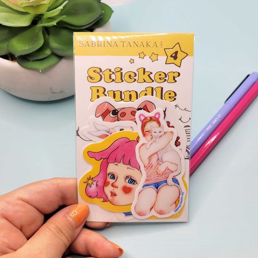 Pink Girls - 4 Sticker Bundle