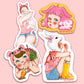 Pink Girls - 4 Sticker Bundle