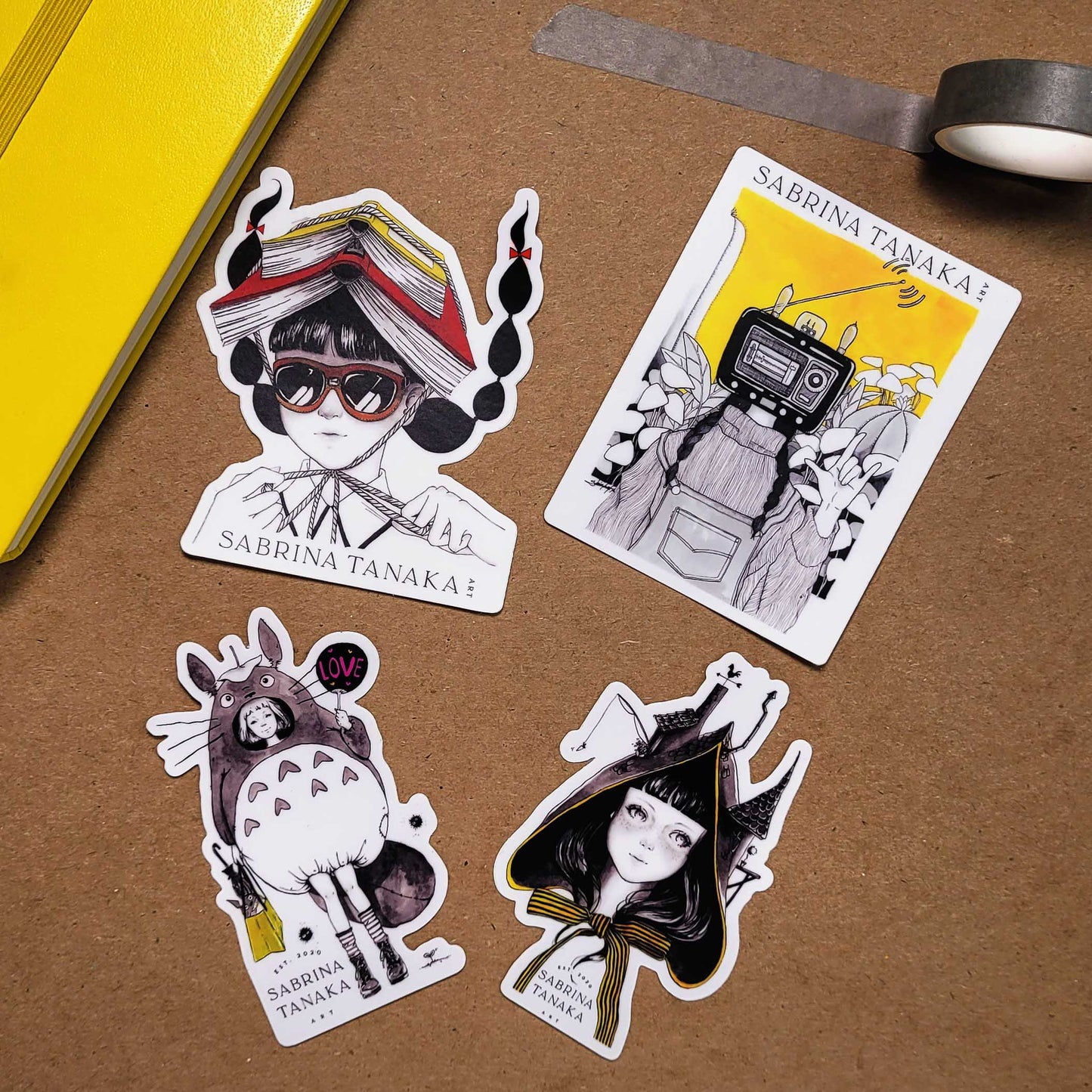 Ink Drawing - 4 Sticker Bundle